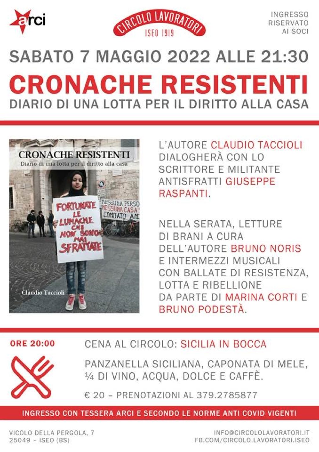 Presentazione del libro “Cronache resistenti” di Claudio Taccioli